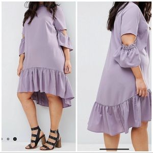 ASOS CURVE Tea Dress with Ruffle (lilac)
